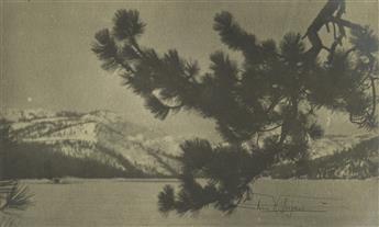 ANNE BRIGMAN (1869-1950) Donner Lake in winter * Portrait of a woman whose eyes are closed.